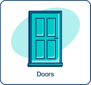 Doors icon representing home door installation and replacement services by E-Leads