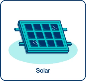 Solar panel icon representing solar installation and renewable energy services by E-Leads